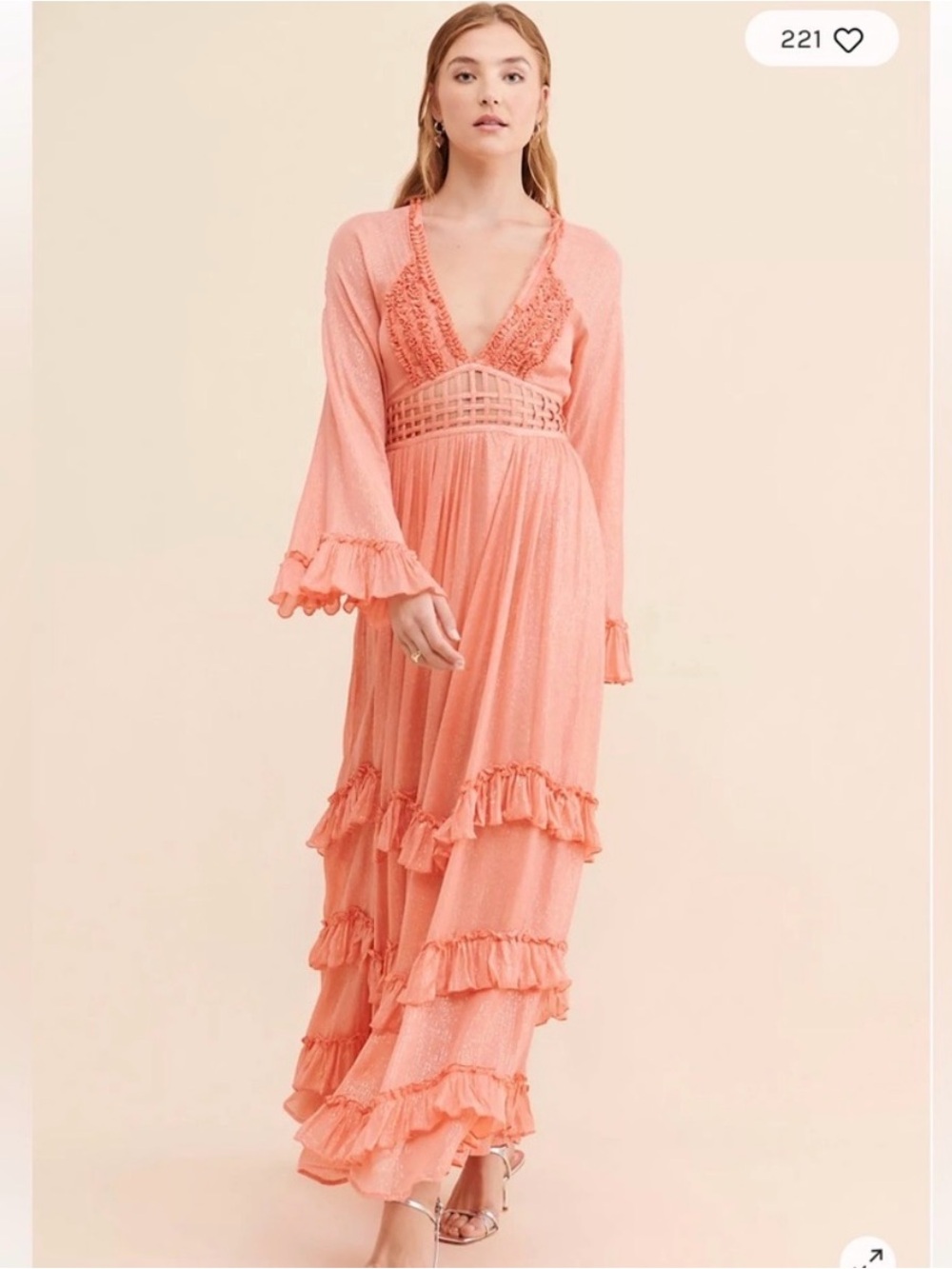 Free People Seraphina Maxi Dress Gossamer Small